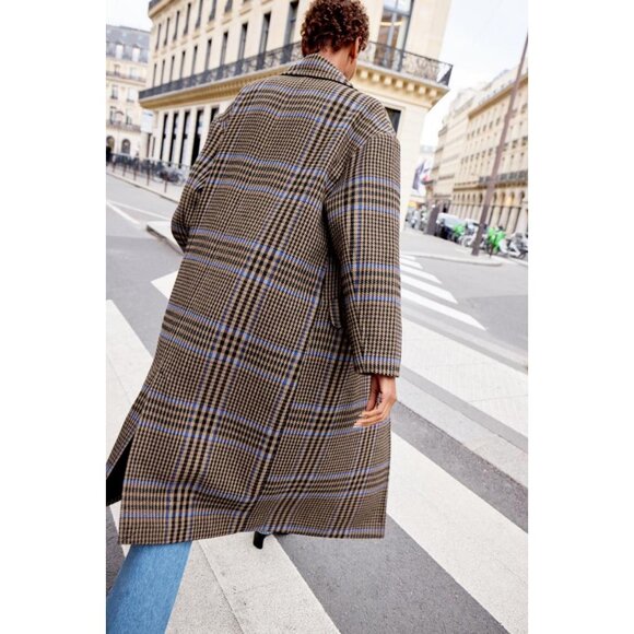 ZARA OVERSIZED CHECK COAT - Picture 2 of 4